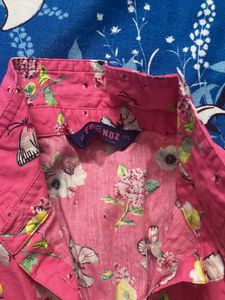 Pink Butterfly Print Dress