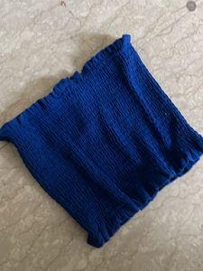 H&amp;M Blue Smocked Tube Top