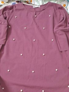 Mauve Bow Sleeves Top