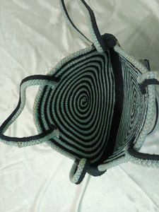 Cotton Jute Round Sling Cum Handbag