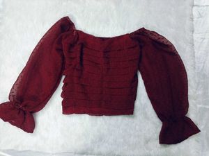Pretty Maroon Crop Top 😍| Korean
