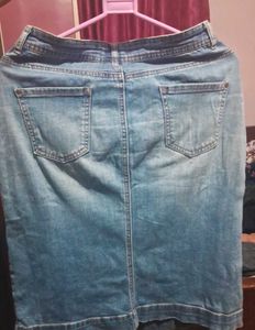Button-Down Denim Skirt