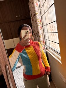 Retro Striped Turtleneck