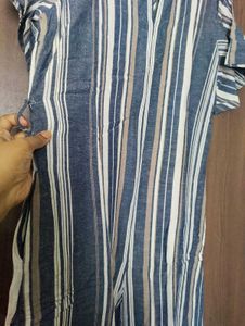 Grey Striped Jumpsuit