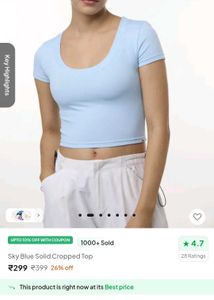 baby blue ribbed crop tee scoop neck basic tshirt