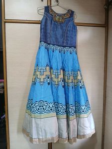 Blue Embroidered Anarkali Dress