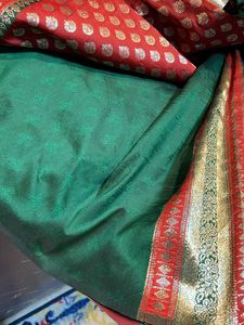 Silk Brocade Fabric Saree