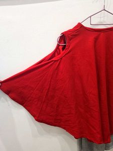Red Cold Shoulder Top