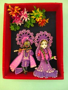 Krishna &amp; Radha Clay Figurines