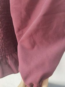 Burgundy Smocked Crop Top