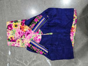 Elegant Pink half /half Embroidered Saree