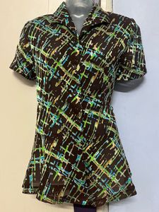 Patterned Short Sleeve Top