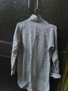 Striped Floral Embroidered Hi-Lo Blouse
