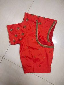 flat Offer🧡Orange Maggam Blouse