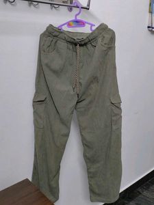 Olive Corduroy Cargo Pants