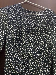 Floral Print Ruched Mini Dress