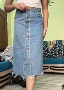 Denim Skirt with Button down💙🩵
