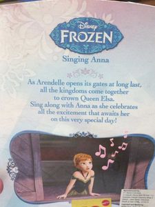 2015 MATTEL FROZEN SINGING ANNA