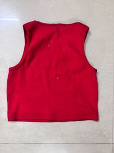 Red Sleeveless Crop Top