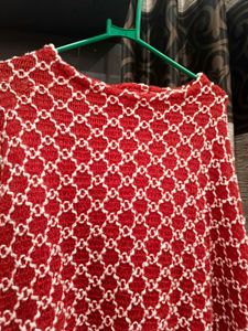 Red And White Cape Top