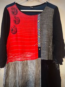 Sale 2 Kurti Combo- Stripped And Patchwork