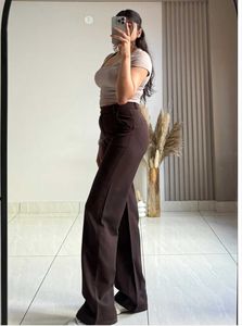 Coffee Brown Side Hook Trouser