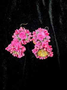 Floral Earrings Pink N Yellow