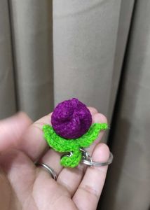 Crochet Tulip Keychain.