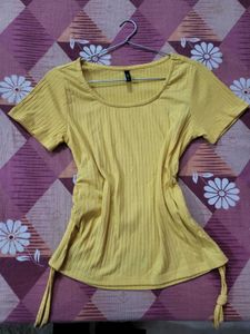 Yellow Ribbed Top