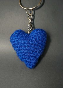 Yellow Crochet Heart Keychain