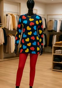 🇳🇿💫❤️Heart Print Long Sleeve Top