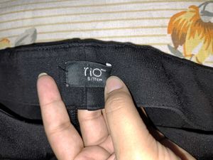Black Track Pants with Striped Detail