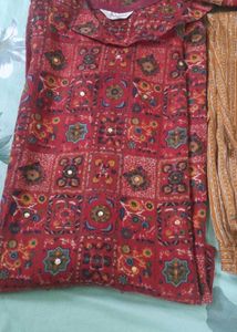 Beautiful Cotswool Kurta Pant With Stole