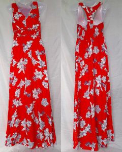 Red Floral Maxi Dress