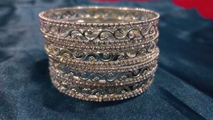 Elegant Silver Bangle Set
