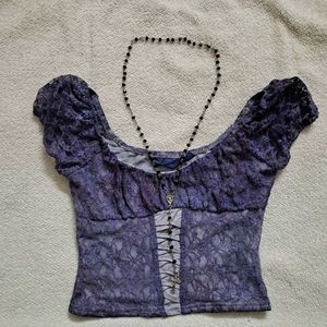 Y2K Vintage Gothic Lace Corset Top