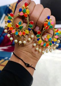Earings With Colourful Stones