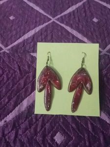 Unique Red Dangle Earrings