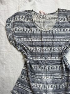 Patterned Short Sleeve Top