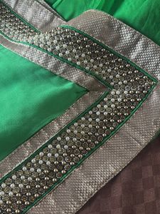 Gold Sequin Blouse Heavy Saree