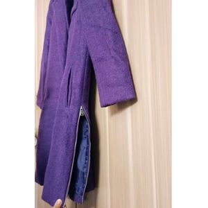 Purple Wool Blend Coat