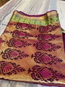 Elegant Green &amp; Gold Saree ( Kanjivaram silk)