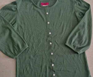 Bottle Green Botton-Up Top
