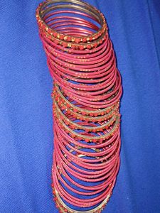 Beautiful Red Metal Bangles &amp; Kadha