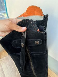 Branded Long Black Boots