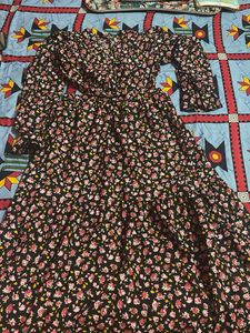 Floral Print Tiered Maxi Dress