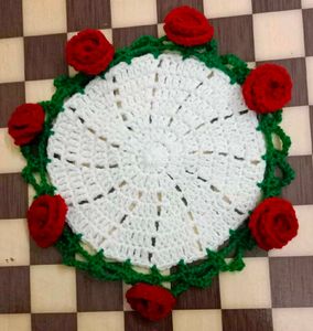 Handmade 2In 1 Coaster Cum Rose 🌹Bouquet