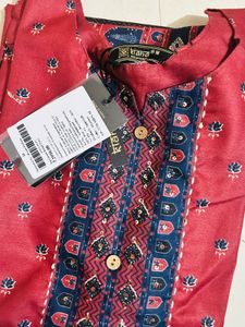 Red Printed Kurta Set