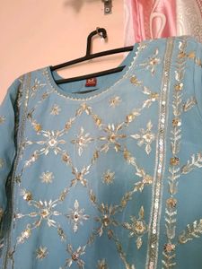 Elegant Blue Embroidered Kurta Set
