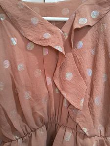 Ruffled Polka Dot Top(M)